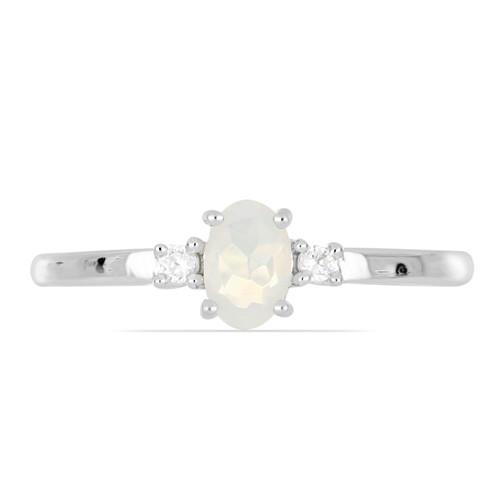 REAL ETHIOPIAN OPAL GEMSTONE CLASSIC RING IN 925 SILVER